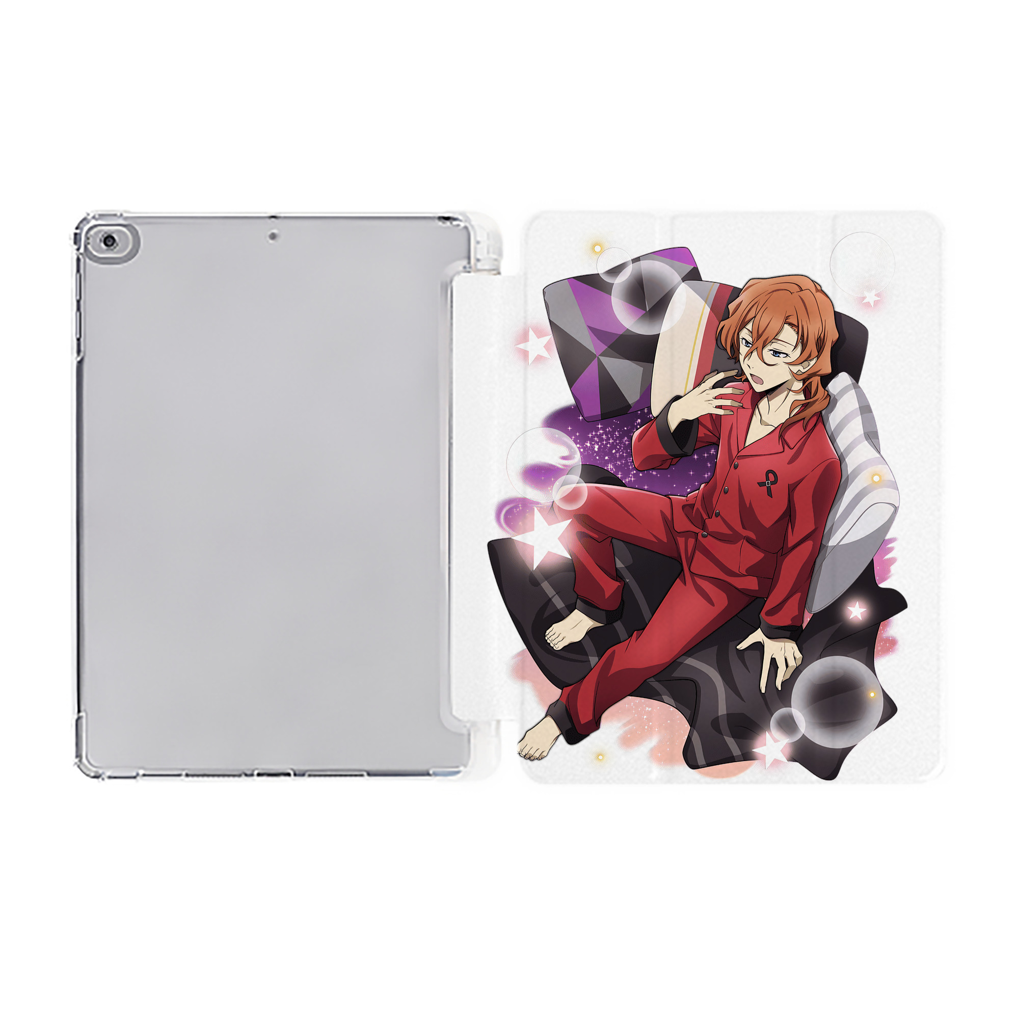 （画像用） 文豪ストレイドッグス Bungo Stray Dogs IPad ケース ペン収納付き 三つ折りスタンド PUレザー×シリコン 対応機種9.5/10.5/10.9インチ